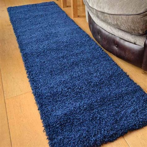 Abaseen Navy Blue Shaggy Rug Rectangular Soft Touch Thick Pile