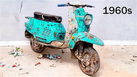 Fast Restoration 1960s Piaggo Vespa Scooter | Little Abandoned Motorcycle - Full Restoration ...