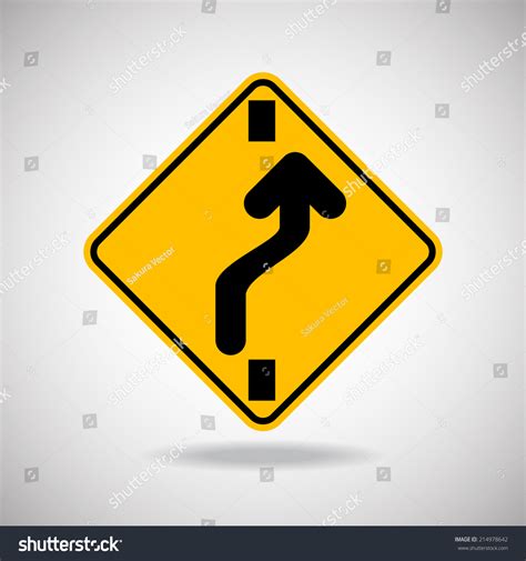 Caution Sign Road Vector Illustration Stock Vector (Royalty Free ...