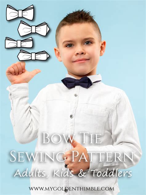 Bow Tie Pattern for Adults and Kids. Free Pattern & Tutorial.