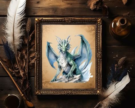 20 Water Blue Dragon Clip Art Fantasy Clipart Watercolor - Etsy