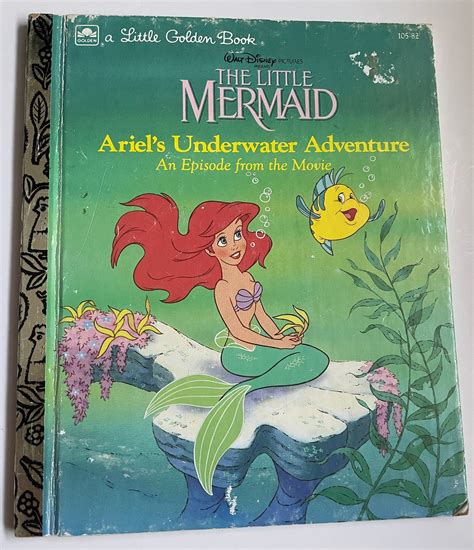 The Little Mermaid Little Golden Book Ariel's Underwater Adventure Vintage 1989 Disney Retro ...