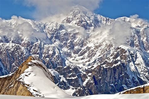 Summit of Denali (not McKinley) pictured from the Root Glacier in ...