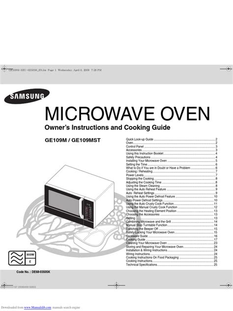 Microwave Oven: Owner's Instructions and Cooking Guide | PDF | Oven ...