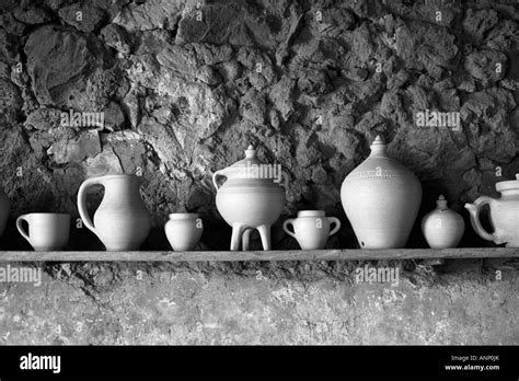 Black clay pottery Black and White Stock Photos & Images - Alamy