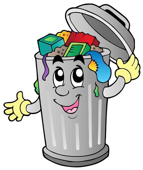 Trash Bin Cartoon Image