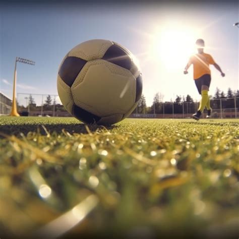 Premium AI Image | closeup shot of a soccer ball