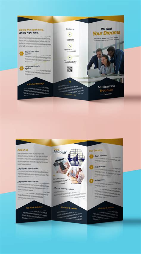 Professional Corporate Tri-Fold Brochure Free PSD Template | PSDFreebies.com