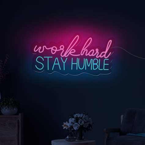 Work Hard Stay Humble Text Neon Sign LED Light