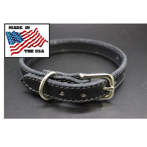 Leather Dog Collar, Black Leather Dog Collar, Black Dog Collar, Black ...