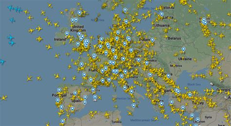 Flight radar reveals how Europe’s skies are getting BUSIER with hundreds of flights jetting ...