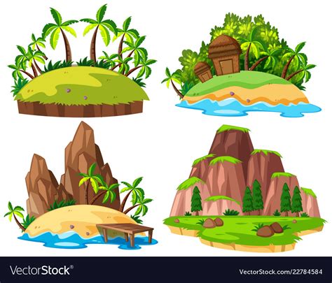 Set isolated island Royalty Free Vector Image - VectorStock