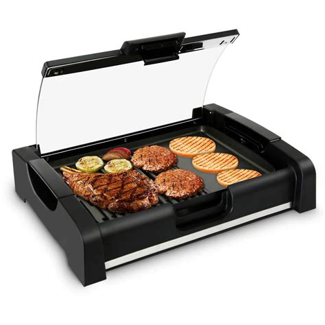 NutriChef Electric Grill & Griddle Cooktop with Glass Lid - Walmart.com ...