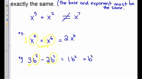 Adding and Subtracting Powers - YouTube