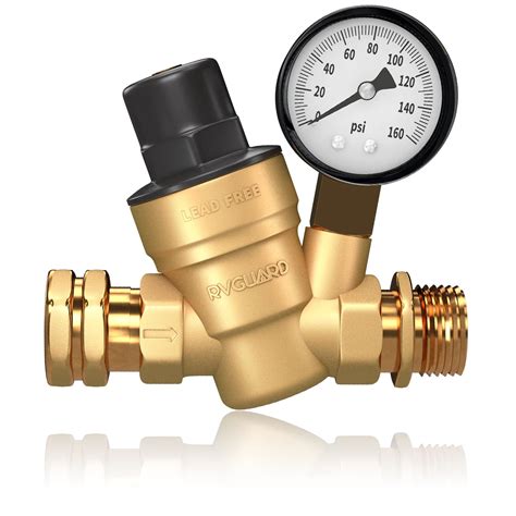 Buy RVGUARD RV Water Pressure Regulator Valve, Brass Lead-Free Adjustable Water Pressure Reducer ...