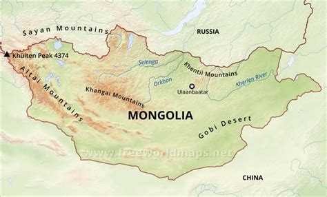 Mongolia Physical Map