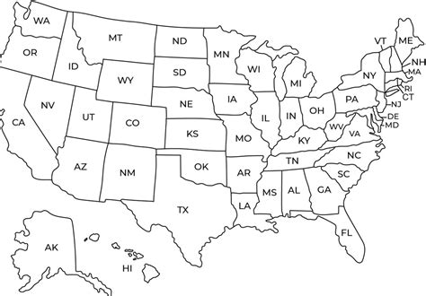 Map of the United States, 50 States Map of USA USA Map Printable Usa ...