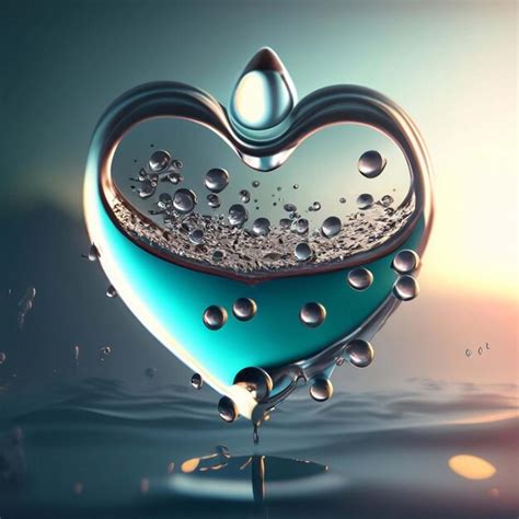 Premium AI Image | Splashes of water in the shape of a heart