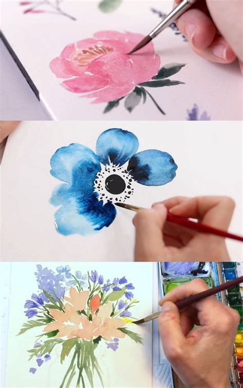 20+ Best Watercolor Flowers Tutorials & Videos - A Piece Of Rainbow