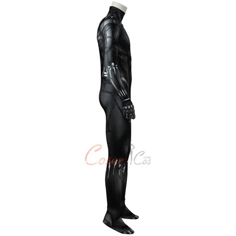 T'Challa Costume Black Panther Cosplay Black Jumpsuit