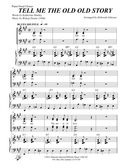 Tell Me The Old Old Story By Katherine Hankey, Bishop Doane - Digital Sheet Music For Score And ...