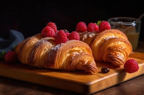 Premium AI Image | Viennoiserie with mix berry Viennoiserie are French ...