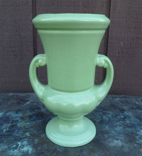 Green Pottery Vase. Abingdon USA. Vintage by MoonstruckCottage