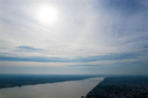 Aerial View of Varanasi City with Ganges River, Ghats, the Houses in ...