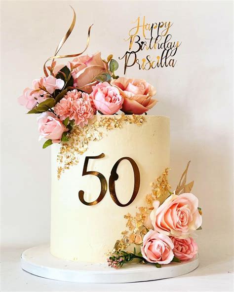 25 Beautiful 50th Birthday Cake Ideas for Men & Women in 2023 | 50th birthday cake, Birthday ...