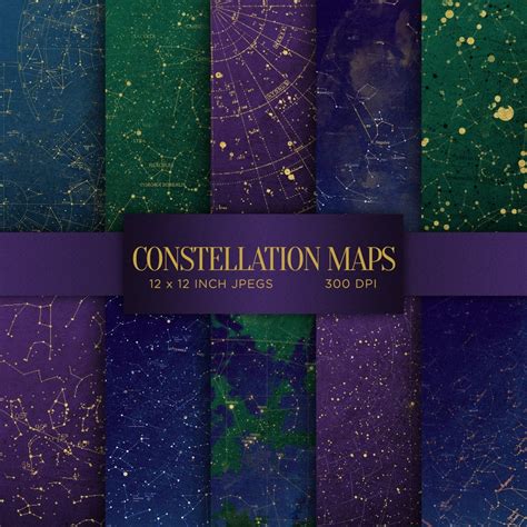 Constellation Maps Digital Paper Celestial Digital Paper | Etsy UK