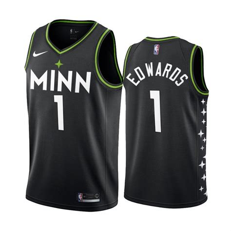 Men's & Youth Anthony Edwards Minnesota Timberwolves #1 city jersey black