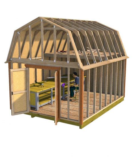 Your hobbies are easy to work on in this spacious 12x16 barn style shed ...