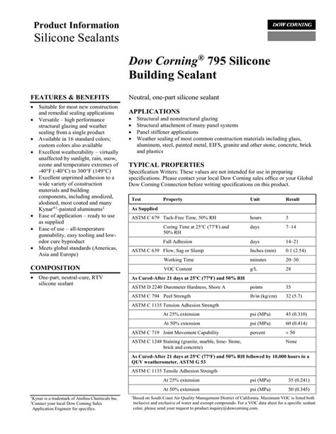 Dow Corning® 795 Silicone Building Sealant