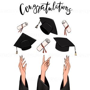 Graduation Clipart, College Senior Clipart Fashion Illustrations ...