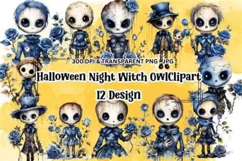 Halloween Voodoo Doll Blue Rose Clipart Graphic by sw1co design · Creative Fabrica