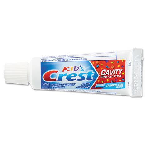 Crest® Kids' Sparkle Toothpaste, Blue, Bubblegum Flavor, 0.85 oz, 72/CT ...