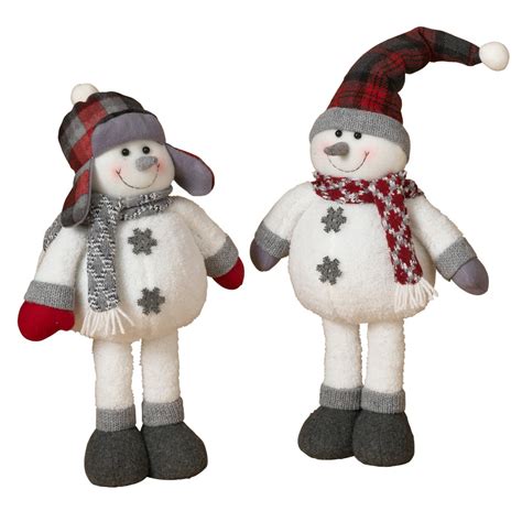 Jolly Plush Standing Snowman Figurines (Set of 2) - Walmart.com - Walmart.com