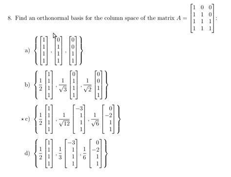 Find An Orthonormal Basis For The Column Space ... | Chegg.com