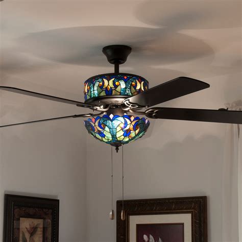 Tiffany-Style 52 | Tiffany ceiling fan, Ceiling fan, Ceiling fan chandelier