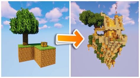 Minecraft Skyblock Transformation [How To Build a Sky Island] | Minecraft designs, Minecraft ...