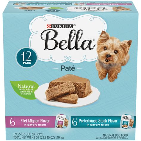 (12 Pack) Purina Bella Natural Small Breed Pate Wet Dog Food Variety ...