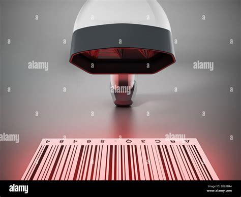 Generic barcode scanner scanning a barcode. 3D illustration Stock Photo ...