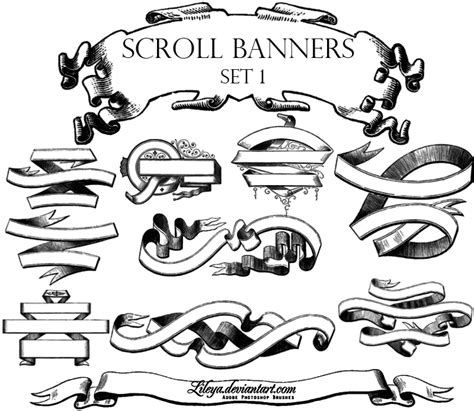 Scroll Banners -set1- by Lileya on DeviantArt