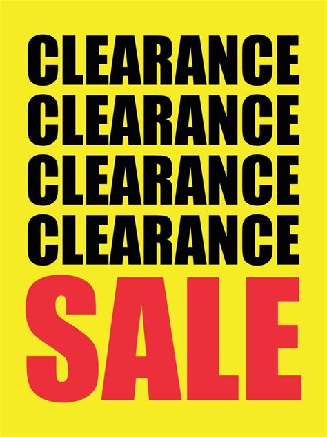 Printable Clearance Sale Display Sign 20796250 Vector Art at Vecteezy