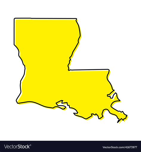 Simple outline map of louisiana is a state Vector Image