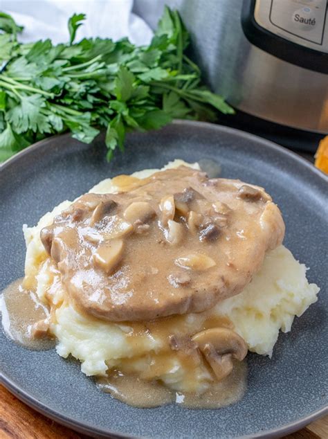 Instant Pot Pork Chops with Mushroom Gravy - The Recipe Pot