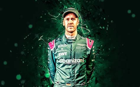 Download wallpapers 4k, Sebastian Vettel, green neon lights, 2021 ...