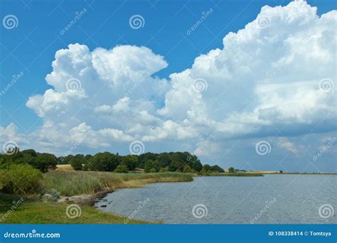 View Over the Roskilde Fjord Stock Photo - Image of grass, panorama ...