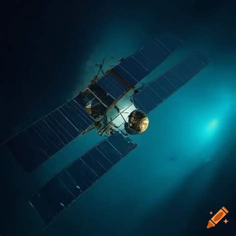 Satellite submerged in water