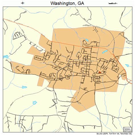 Washington Georgia Street Map 1380704